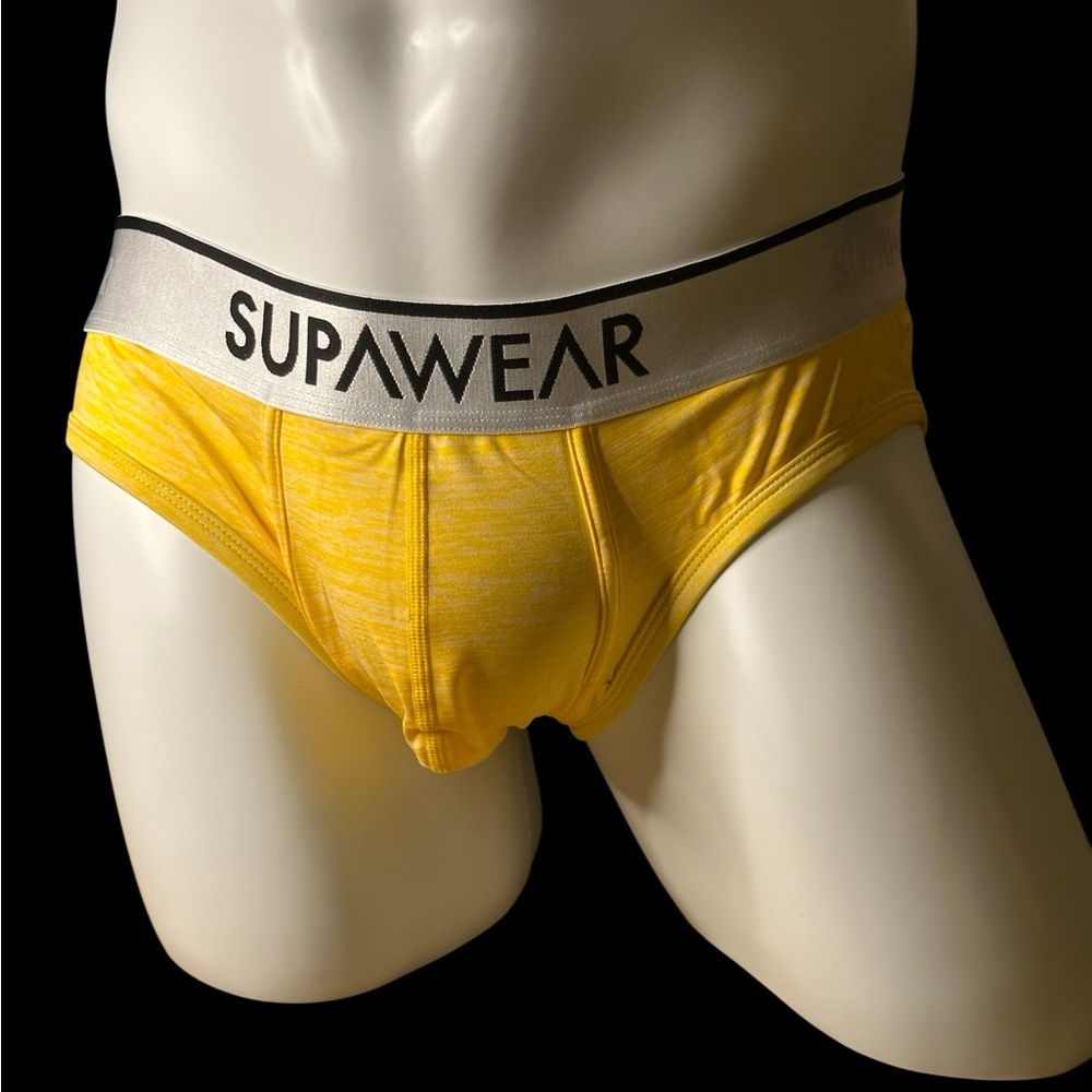 Yellow Athletic Briefs with Black Trim